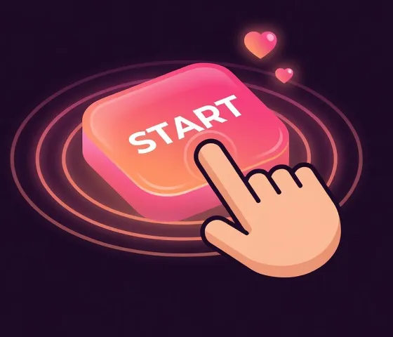 Finger tapping a glowing Start button